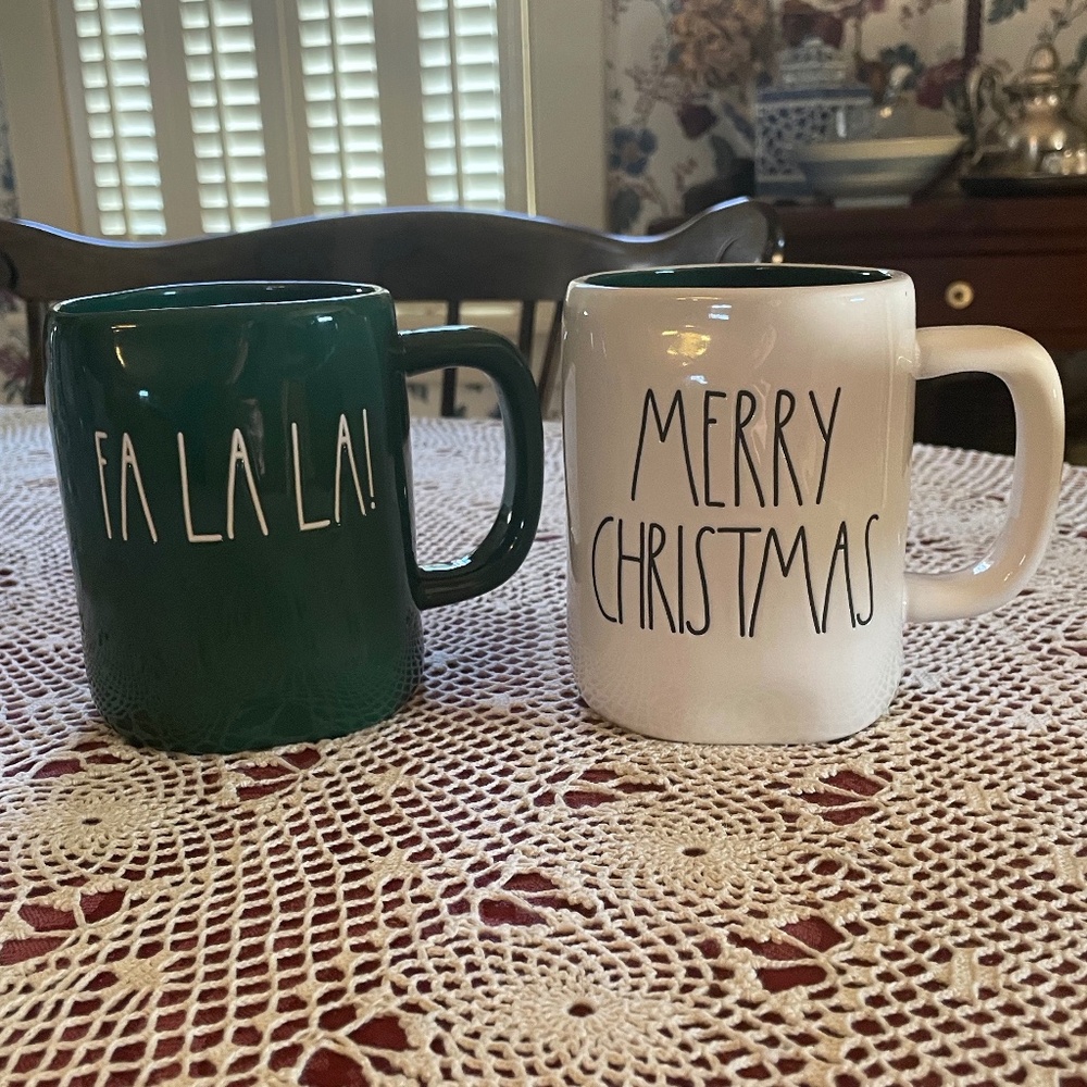 Rae Dunn set of 2 Christmas mugs